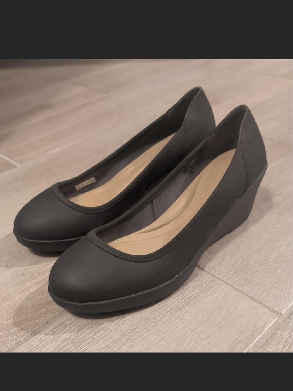 Crocs Classic Closed Toe Black Wedge Pumps - Comfortable Everyday Style